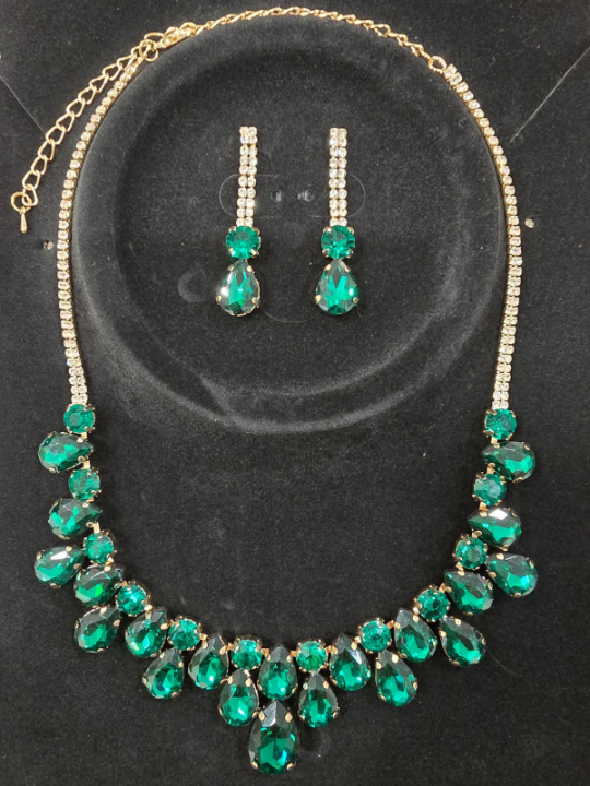 Set Collana + Orecchini Verde