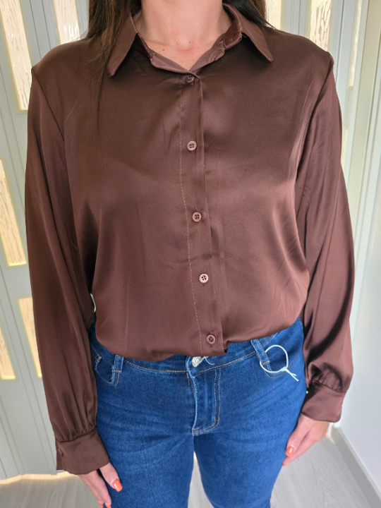 Camicia Satin Chocolate