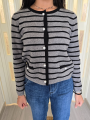 Cardigan Righe Grey