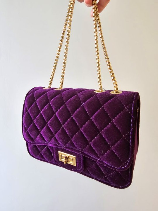 Borsa Velluto Purple