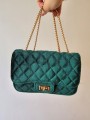 Borsa Velluto Emerald Green