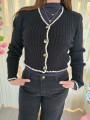 Cardigan Nero Crop